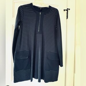 BCBG Navy with white stripe dress